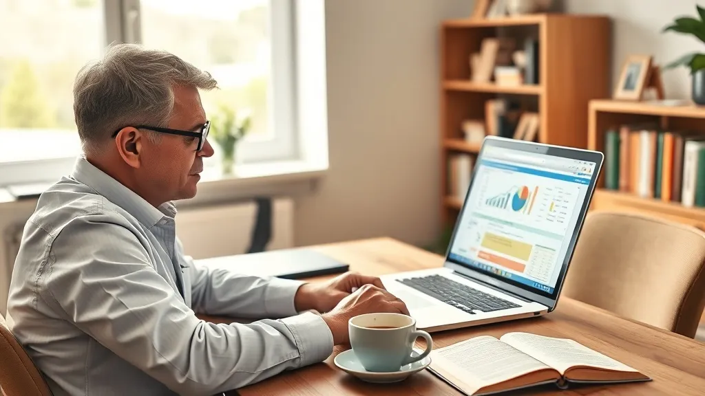 Corretor de imóveis analisando planilha de cálculo de ponto de equilíbrio em home office